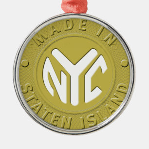 Made in New York Staten Island Silbernes Ornament