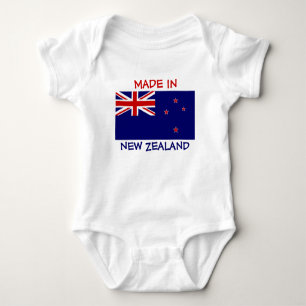 Made in New Zealand with New Zealand Flag Baby Strampler