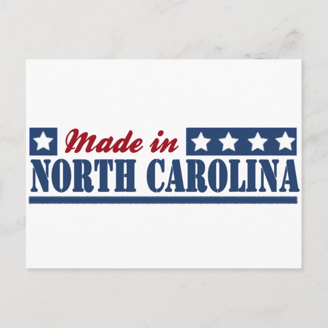 "Made in North Carolina" "North Carolina Staat" "N Postkarte (Vorderseite)