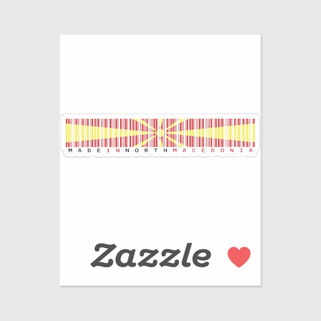 Made in North Macedonia Barcode Flag Aufkleber (Blatt)