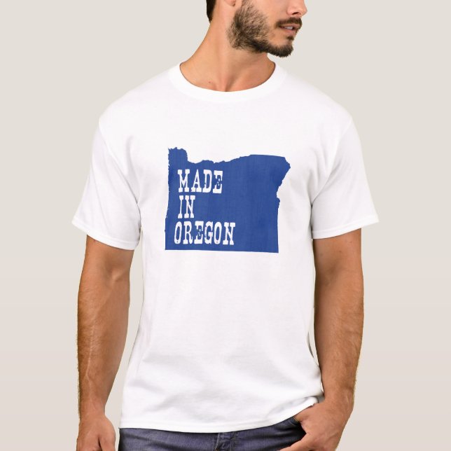 Made in Oregon Oregonian Map Shaped Birth Staat T-Shirt (Vorderseite)