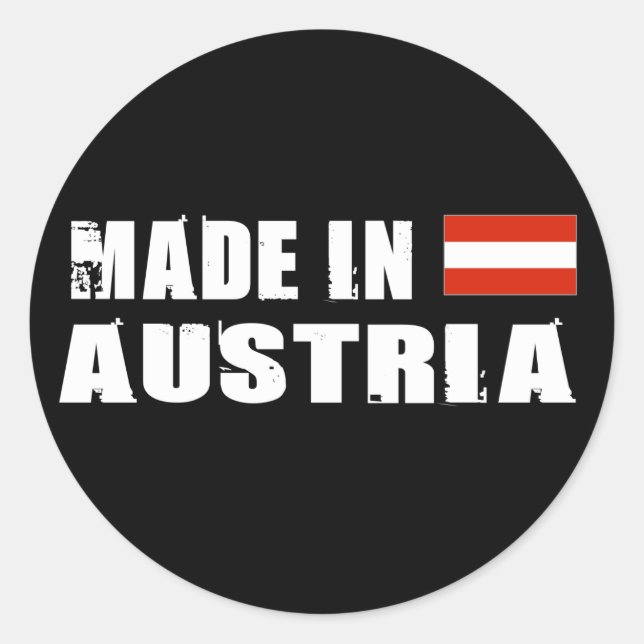 Made in Österreich Runder Aufkleber (Vorderseite)