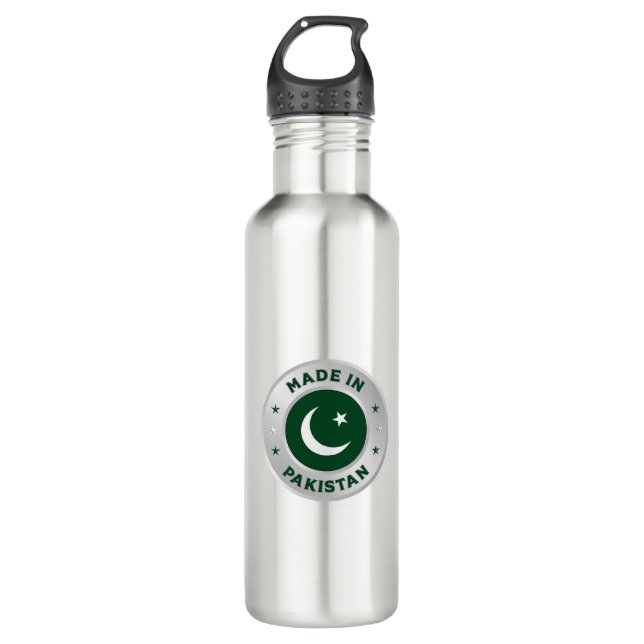 Made in Pakistan Edelstahlflasche (Vorderseite)