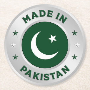Made in Pakistan Runder Pappuntersetzer