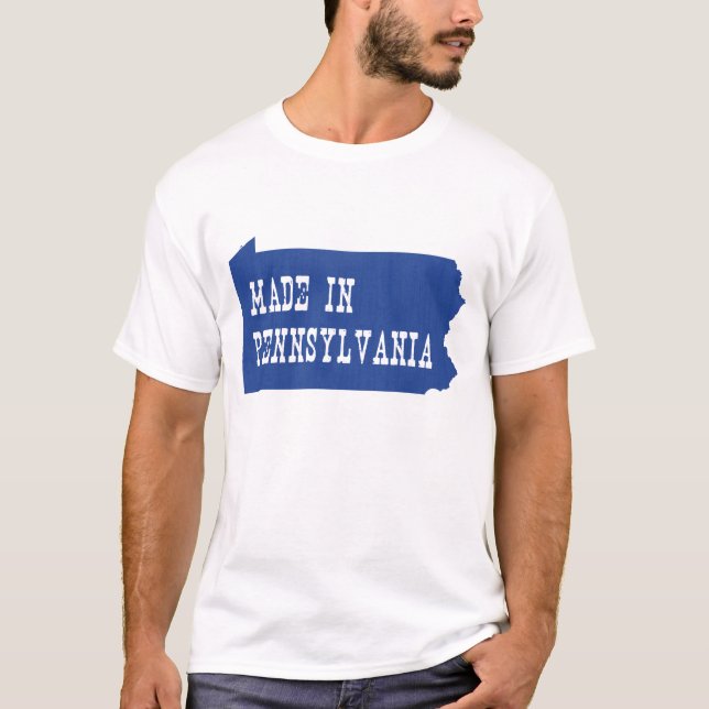Made in Pennsylvania Shaped Blue Pennsylvanian T-Shirt (Vorderseite)