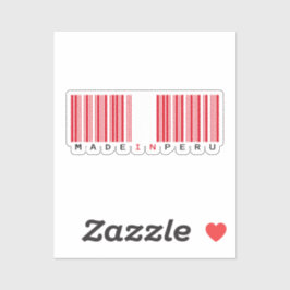 Made in Peru Barcode Flag Sticker
