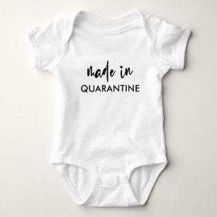 Made in Quarantine Calligraphy Funny Corona Baby Strampler