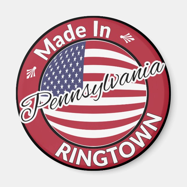 Made in Ringtown Pennsylvania USA Flag Magnet (Vorne)