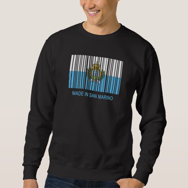 Made in San Marino Flag Barcode Premium Sweatshirt (Vorderseite)