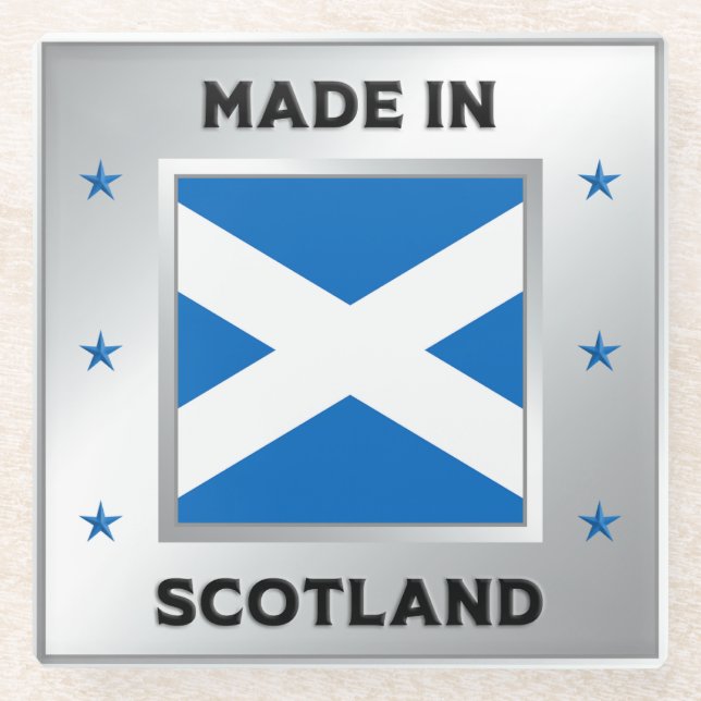 Made in Schottland Glasuntersetzer (Vorderseite)