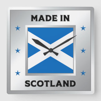 Made in Schottland Quadratische Wanduhr