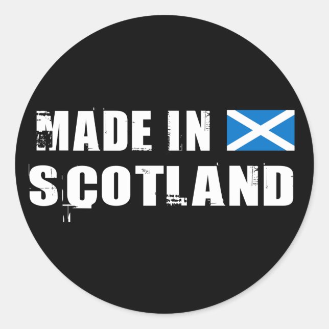 Made in Scotland Runder Aufkleber (Vorderseite)