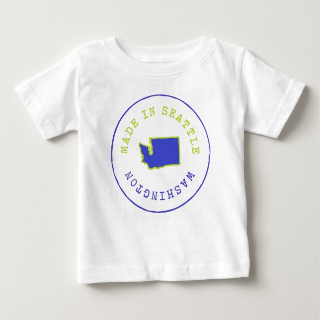 Made in Seattle Briefmarke Baby T-shirt (Vorderseite)