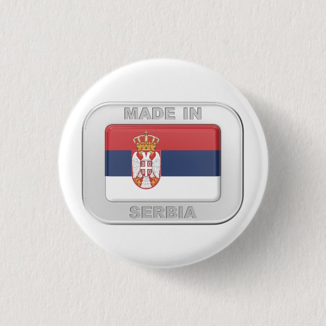 Made in Serbien Button (Vorderseite)