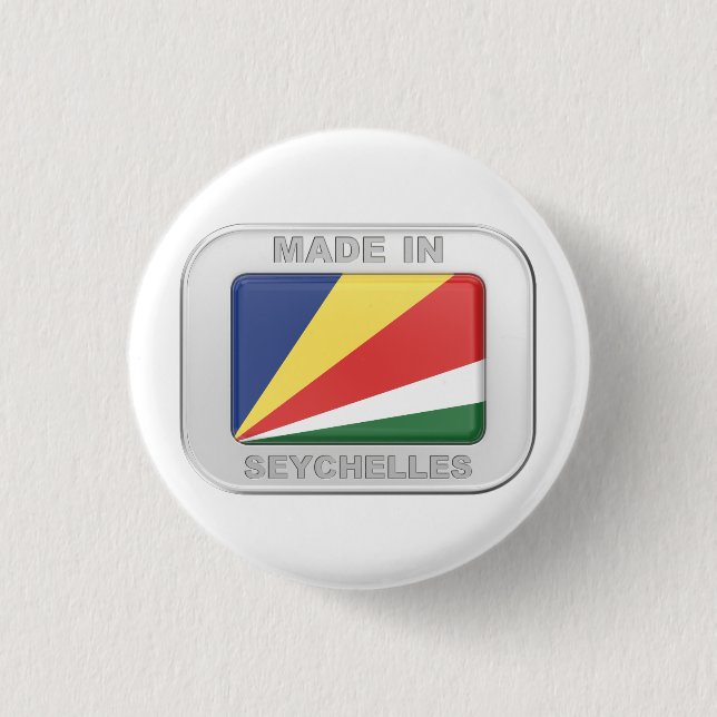 Made in Seychellen Button (Vorderseite)