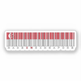 Made in Singapore Barcode Flag Design Aufkleber