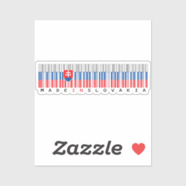 Made in Slovakia Barcode Flag Aufkleber