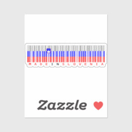 Made in Slovenia Barcode Flag Aufkleber