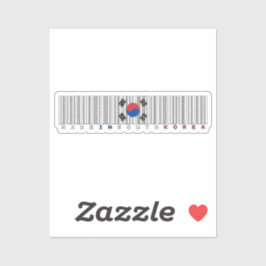 Made in South Korea Barcode Flag Design Aufkleber