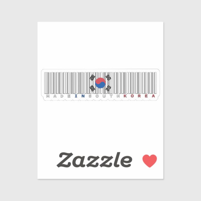 Made in South Korea Barcode Flag Design Aufkleber (Blatt)
