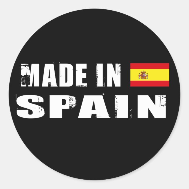 Made in Spanien Runder Aufkleber (Vorderseite)