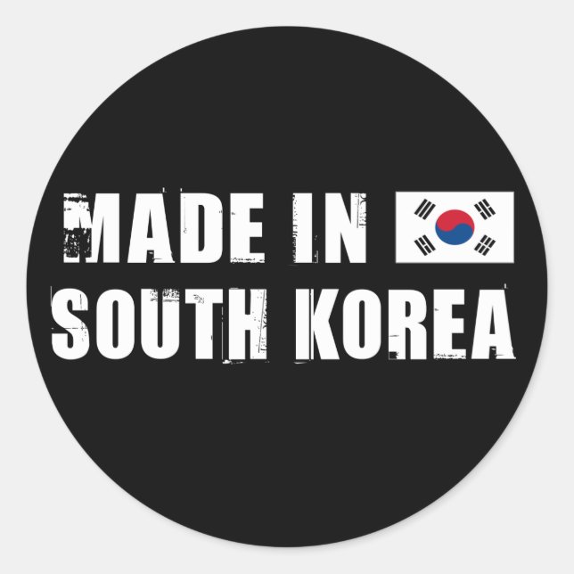 Made in Südkorea Runder Aufkleber (Vorderseite)