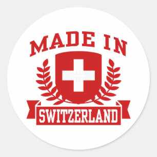 Made in Switzerland Runder Aufkleber