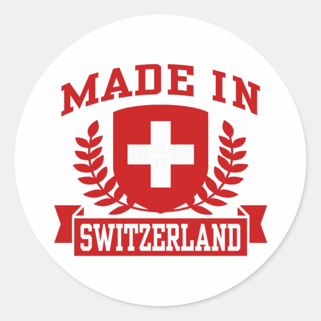 Made in Switzerland Runder Aufkleber (Vorderseite)