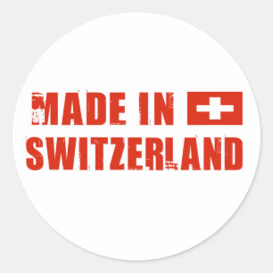 Made in Switzerland Runder Aufkleber