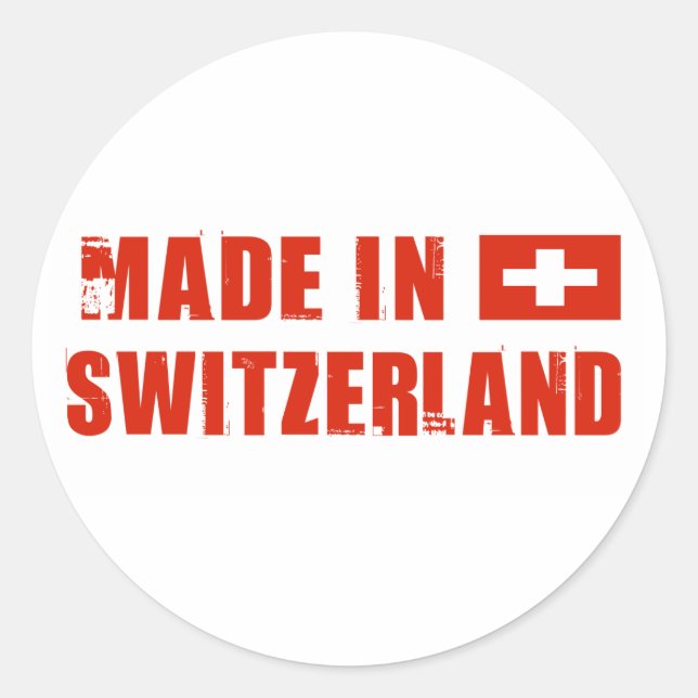 Made in Switzerland Runder Aufkleber (Vorderseite)