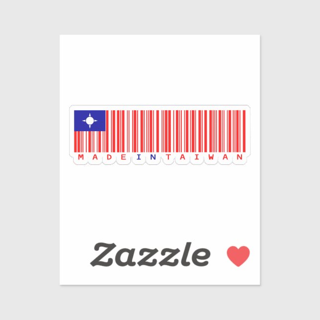 Made in Taiwan Barcode Flag Design Aufkleber (Blatt)