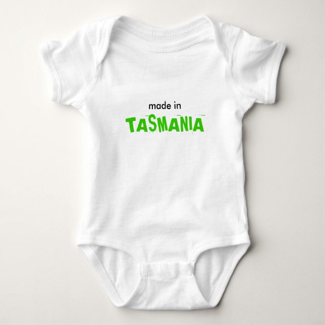 Made in Tasminia Funny Niedlich Baby Strampler (Vorderseite)