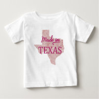 Made in Texas Girls Baby T - Shirt Pink Shirt