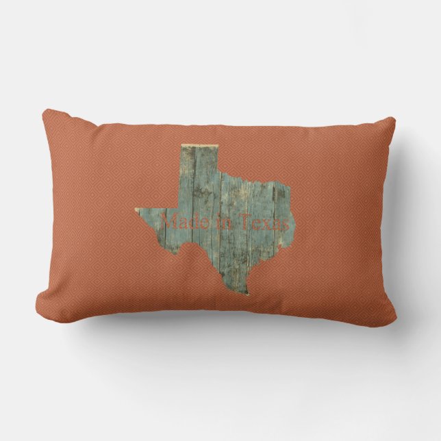 Made in Texas Rusty Red Lumbar Throw Kissen (Vorderseite)
