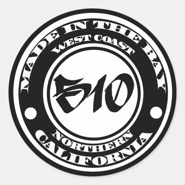 Made in the 510 runder aufkleber (Vorderseite)