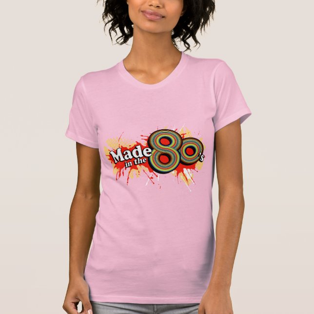 Made in the 80er Ladys Multi-Farbe Logo T - Shirt (Vorderseite)