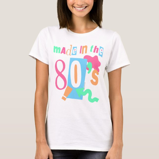 Made in the 80er Pastel Aighties Retro T - Shirt (Vorderseite)