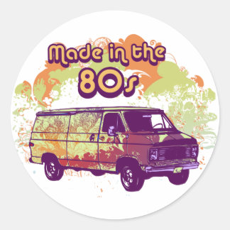 Made in the 80er runder aufkleber