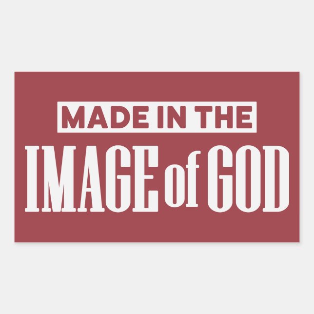 Made in the Image of God - Christlich Rechteckiger Aufkleber (Vorderseite)