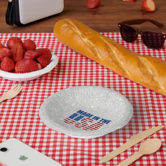 Made in the USA 4. Juli Glitzer Pappteller (Picknick)