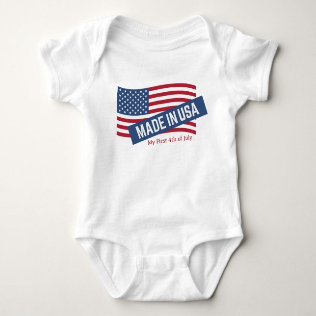 Made in the USA My First 4. Juli Baby Strampler (Vorderseite)