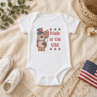 Made in the USA Patriotic Baby Strampler