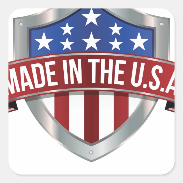 Made in the usa quadratischer aufkleber (Vorderseite)