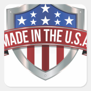Made in the usa quadratischer aufkleber