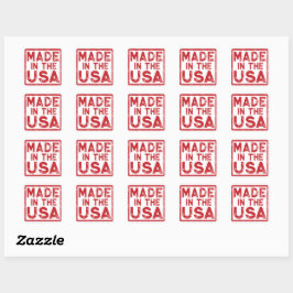 Made in the USA Red Square Sticker