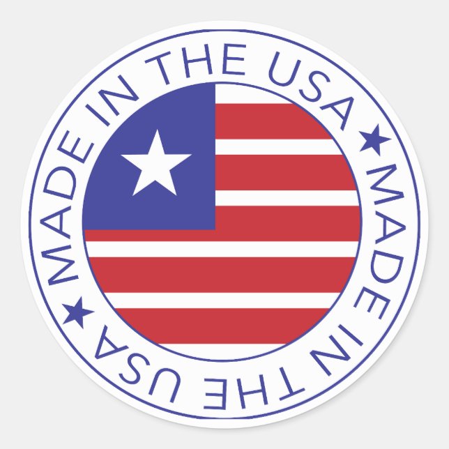 Made in the USA Round Sticker (Vorderseite)