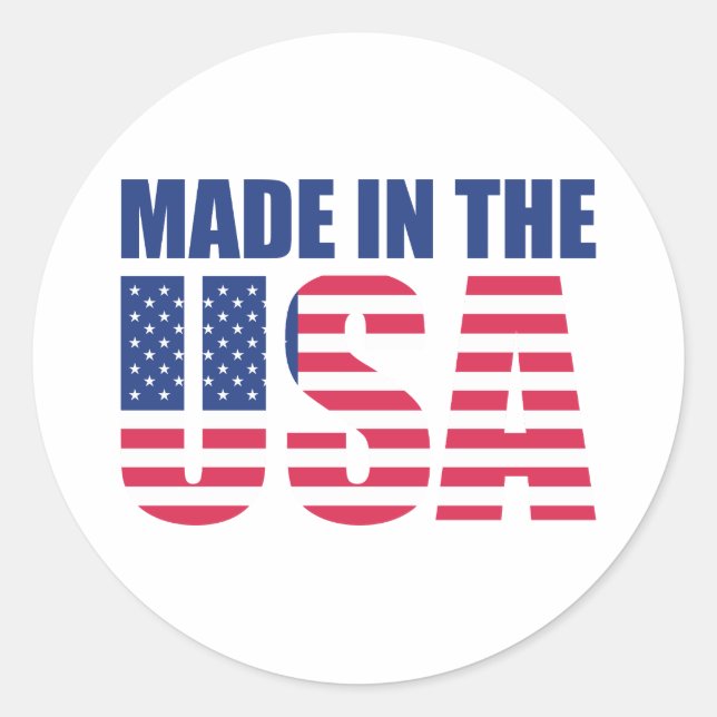 Made in the USA Runder Aufkleber (Vorderseite)