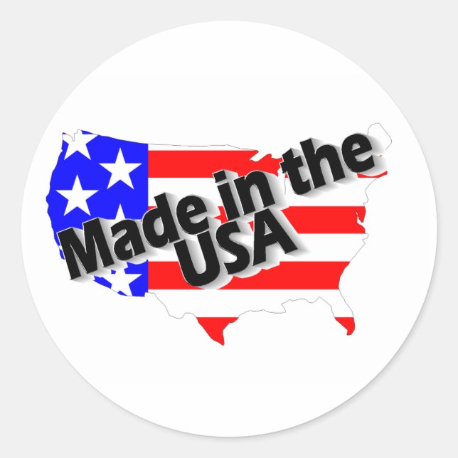 Made In the USA Runder Aufkleber (Vorderseite)