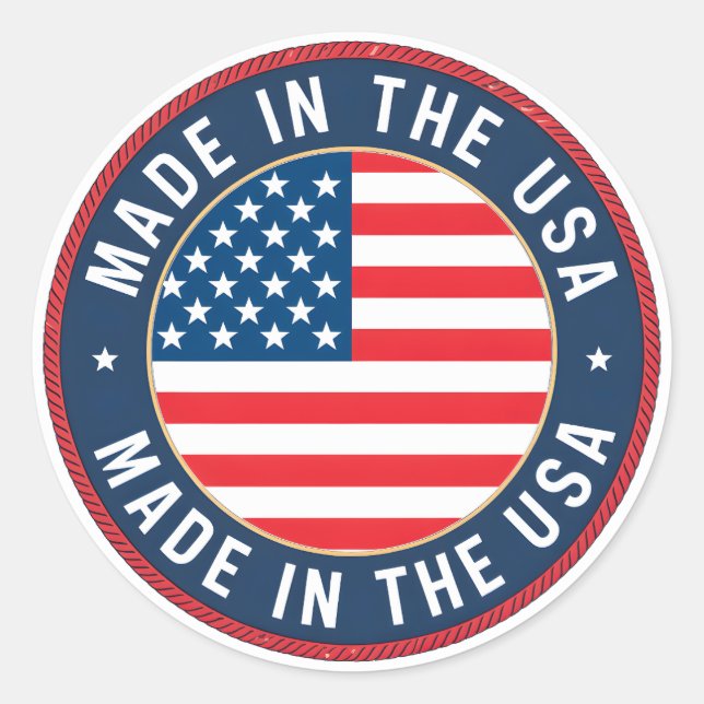 Made in the USA Runder Aufkleber (Vorderseite)
