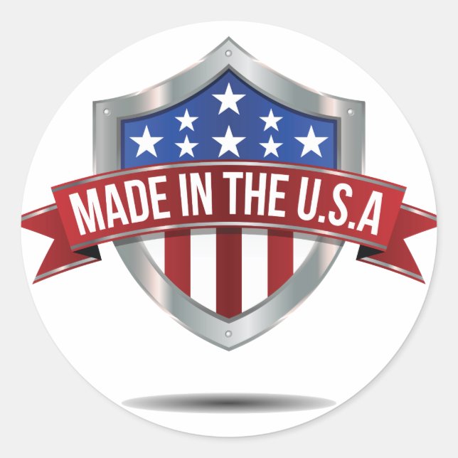 Made in the usa runder aufkleber (Vorderseite)